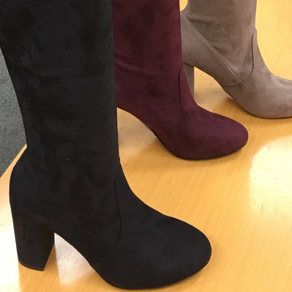 Restock! Soda Black Suede Over The Knee Heel Boots - Picture 8 of 8